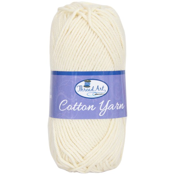 100 Pure Cotton Crochet Yarn by Threadart Natural 50 gram Skeins