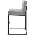 thumbnail image 3 of Bar Stool Chair Barstool, Fabric, Metal Steel, Black Grey Gray, Modern Contemporary Urban Design, Bar Pub Cafe Bistro Hotel Restaurant Hospitality, 3 of 8