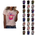 thumbnail image 1 of T-shirts de la Saint-Valentin pour Femmes 2026 Mode Manches Courtes Col Rond Cœur Graphique, 1 of 4