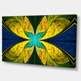 thumbnail image 2 of Bright Yellow Blue Fractal Flower - Floral Canvas Art Print, 2 of 3