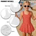 thumbnail image 4 of DISNIMO Girls One Piece Swimsuits Strawberry Printed Quick Dry Swim Dress Soft U Neck Bathing Suit with Skirt Sleeveless Stretch Swimwear for Kids Girls, 4 of 8
