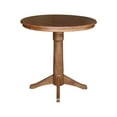thumbnail image 3 of 36'' Round Solid Wood Counter Height Pedestal Dining Table in Distressed Oak by International Concepts, 3 of 6