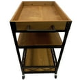 thumbnail image 4 of Benzara Kitchen Mobile Serving Bar Cart with Shelves And Wine Glass Holder-Color:Black/Brown, 4 of 10