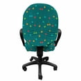 thumbnail image 3 of Fruits Office Chair Slipcover, Colorful Cherries on a Pale Petrol Blue Background, Protective Stretch Decorative Fabric Cover, Standard Size, Teal Multicolor, by Ambesonne, 3 of 5