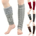 thumbnail image 4 of TELOLY Leg Warmers,Acrylic Yarn and Plush Combination Legwarmers,Thick and Warm Effectively Resists Cold Weather White Leg Warmers,Dark Grey, 4 of 4