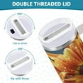 thumbnail image 5 of DIXRUYEE Steel Water Bottles Tumbler Creative Radiant Orange Blossoms Pattern 40oz/30oz, 5 of 9