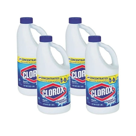 Clorox Bleach, Regular Scent, 64 Ounces (Pack of 4)