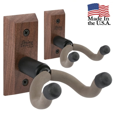- String Swing CC01K-BW2 Hardwood Home & Studio Guitar Hanger - Black Walnut - 2 Pack