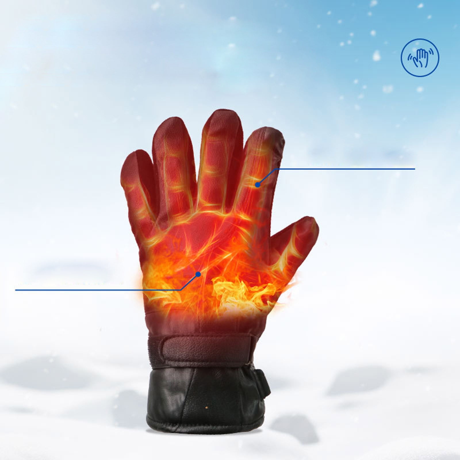 Moocorvic Heated Gloves for Men Women, Waterproof & Windproof Winter Gloves for Skiing,Snowboard,Outdoor Motorcycle,Cycling