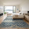 thumbnail image 3 of ODIKA 9'x12' Washable Area Rug Wave Motifs Marine Seashell Coral Reef Nautical Starfish Striped Playful for Great Room, Indoor Concept, Large Living Low Pile, Flatwoven, 3 of 7