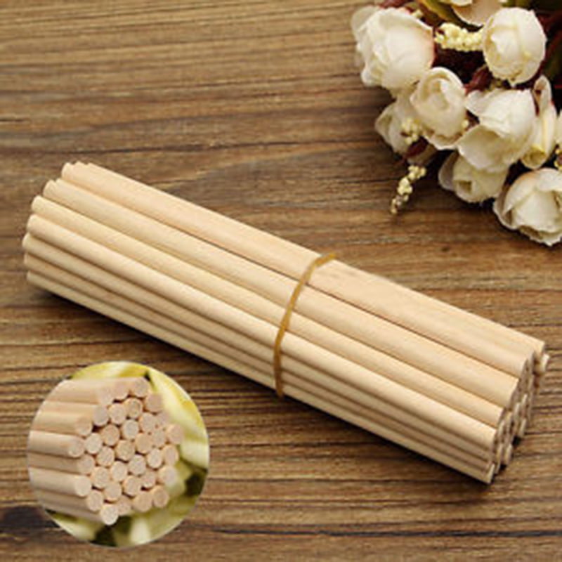 x50 190x4.5mm Round Wooden Lollipop Cake Pop Sticks Crafts Lolly Wood Plant Cane 