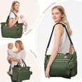 thumbnail image 7 of Lekebobor Large Diaper Bag Tote with Changing Pad & 16 Pockets, Quilted Waterproof Diaper Bag Travel Baby Bags for Mom and Dad, Dark Green, 7 of 7