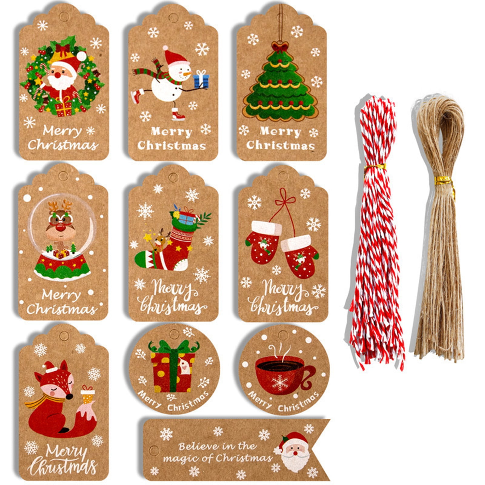 Christmas Gift Tags Sticker Set Vintage Style Set of 22