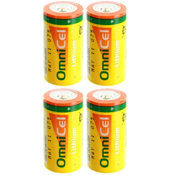 4x OmniCel ER26500HD 3.6V Sz C Lithium Standard Terminal Battery