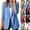 Beige, variant on Womens Linen Blazer Notched Lapel Open Front Ruched Long Sleeve Tailored Two Pocket Business Casual Stretch Tunic Suit Jackets