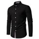 thumbnail image 1 of Blusa y camisa de manga larga con cuello vuelto para hombre, informal, con botones y retazos, de poliéster., 1 of 8