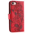 thumbnail image 5 of For iPhone 16e Case Wallet Stand Imprinted Rose Butterfly PU Leather Phone Cover - Green, 5 of 5