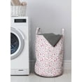 thumbnail image 3 of Cartoon Laundry Bag, Loveable Bunnies Numerous Facial Expressions Smiling Wink Sleeping Determined, Basket with Handles Drawstring Closure for Laundromats, 13" x 19", Pink Baby Pink, by Ambesonne, 3 of 4