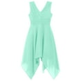 thumbnail image 5 of iiniim Kids Girls V Neck Sleeveless Princess Asymmetric High-Low Pleated Dress, 5 of 7