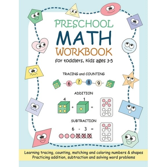Preschool Math Workbook for Toddlers, Kids Ages 3-5: Beginner Math Practice Workbook: Number Tracing Counting Matching C, (Paperback)