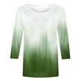 thumbnail image 4 of FAIWAD Summer 3/4 Sleeve Shirts for Womens Round Neck Gradient Casual Plus Size Pullover Tops, 4 of 5