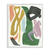 Stupell Industries Contemporary Modern Shapes Abstract Painting White Framed Art Print Wall Art, 24 x 30