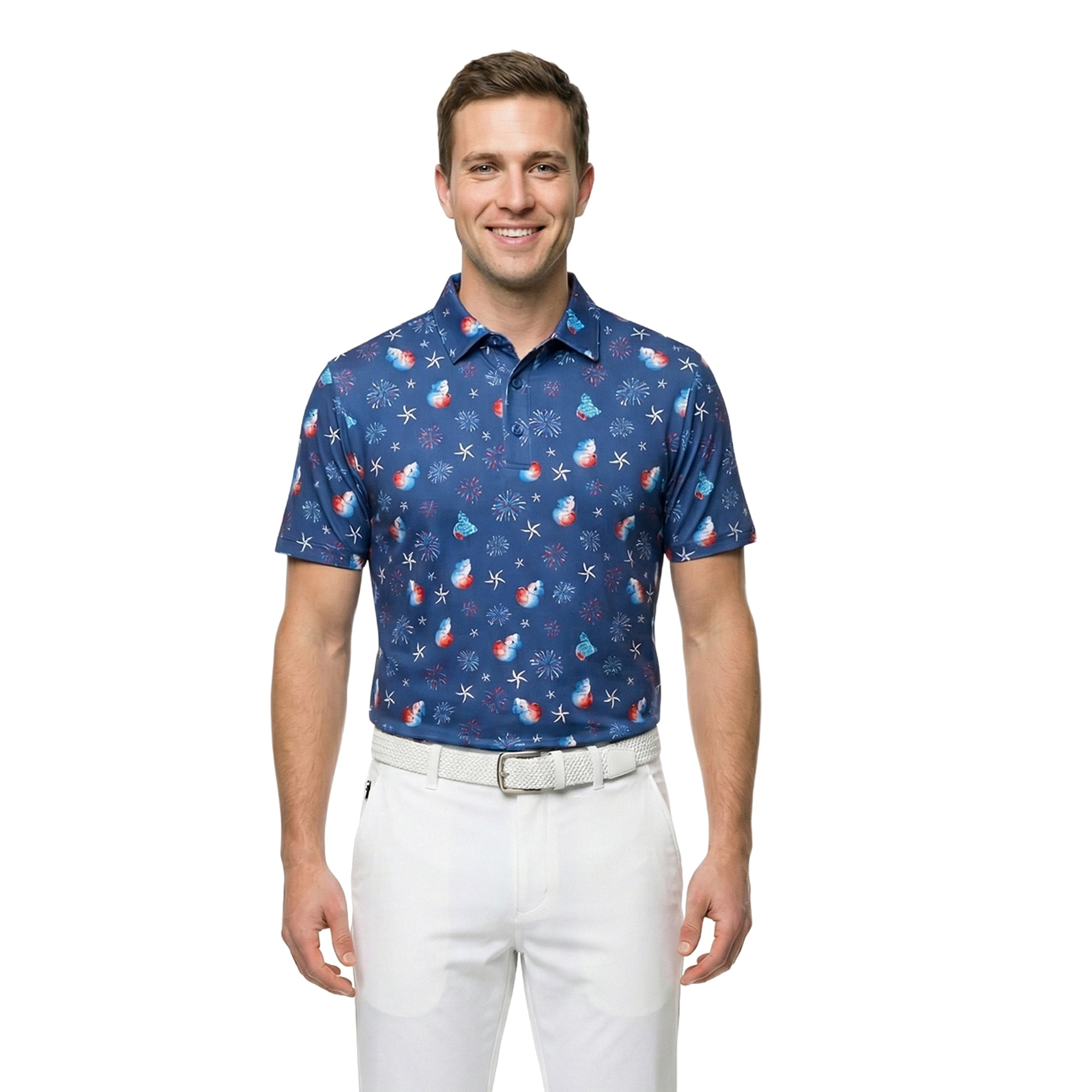 Birdie Bound Men's and Big and Tall Men's Fourth of July America 250 Duckie Polo Shirt, Sizes XS-4XLT