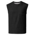 thumbnail image 5 of Pafei Tyugd Tank Shirts for Men with Pocket Casual Crewneck Muscle Tank Tops Big and Tall Sleeveless Basic T-shirt Black S, 5 of 10