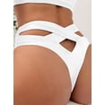 thumbnail image 2 of KelaJuan Women's Thong Bikini Bottoms Cross Cutout High Waist Thong Swimsuit Summer Beachwear Swimwear Bathing Suit, 2 of 5