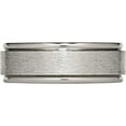 thumbnail image 3 of Titanium Brushed Center 8mm Ridged Edge Band (Size 7.5) Made In China tb43-7.5, 3 of 5