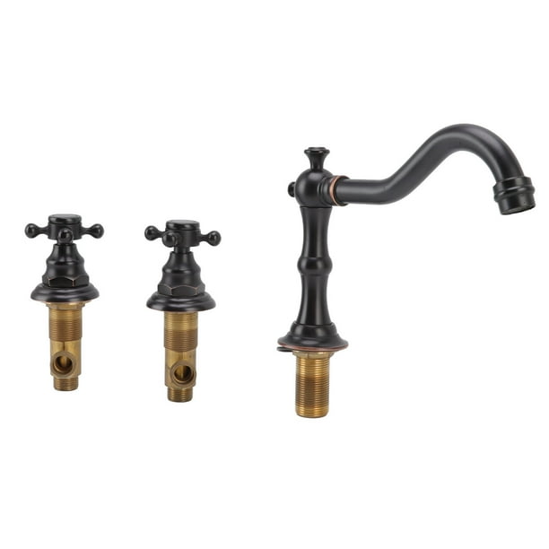 Grifo De Lavabo De Tres Agujeros, Grifo De Doble Manija Resistente Duradero Para El Hogar Para El Baño ANGGREK Otros