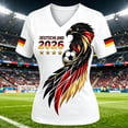 thumbnail image 2 of 2026 Soccer Game Shirts for Women National Soccer Fan Shirts with Eagle Germany Flag V Neck Short Sleeve Top Game Day Outfit XS-5XL, 2 of 4