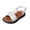 White, variant on Women's T-Strap Slingback Sandals, Leather Flat Shoes, Neutral Sandals for Women Women's Casual Side Hollow Belt Buckle Flat Roman Shoes Summer Fashion Ladies Sandals, Brown 5
