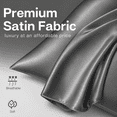 thumbnail image 4 of Satin Pillowcase Queen Pillow Cases Set of 2 Silky Pillow Cover with Envelope Closure,Dark Grey 20x30 inches MYDOMIC, 4 of 9