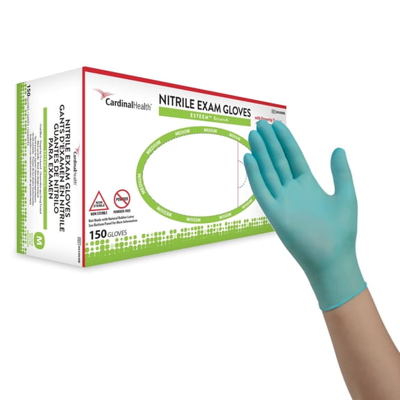 ESTEEM Stretch Disposable Nitrile Exam Glove Standard Cuff Length MEDIUM 8856NMB 150 per Box