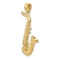 thumbnail image 5 of Real 14kt Yellow Gold Solid Polished 3-D Saxophone Pendant; for Adults and Teens; for Women and Men, 5 of 5