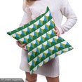 thumbnail image 5 of Ambesonne Abstract Fabric by the Yard Upholstery, Repeated Geometric Motifs, 5 Yards, Emerald Blue and Apple Green, 5 of 5