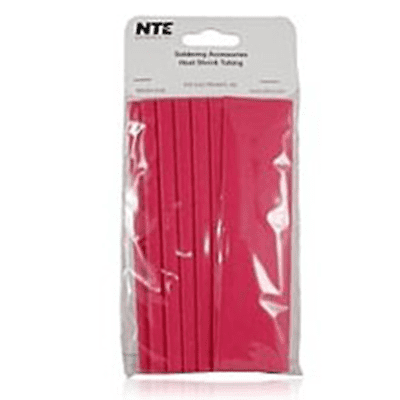 NTE Electronics 47-20106-R Heat Shrink 1/16 In Dia Thin Wall Red 6 In Length 30 