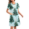 thumbnail image 7 of Long Nighties For Women Christmas Zip Dressing Gowns Lightweight Bathrobes Summer Pyjamas Short Sleeve Nightdresses Nightgowns Soft Nighties Nightwear Blue XL, 7 of 7
