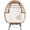 Beige Rattan Beige Cushion-Adult, variant on LOGYAT Oversized Rattan Adult Egg Chair, 360 Swivel, Outdoor Patio Chair with overstuffed Cushions, Indoor Large Wicker Egg Chair, Black Rattan, Beige Cushion