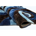 thumbnail image 4 of HR HANDCRAFT RUGS, shag Rug 8x10 for Living Room Decor 2021 Rug Trends Bright Modern Swirls Pattern, 3-D Hand Curved Shaggy Rug Chocolate Brown/Blue/Navy, 4 of 7