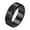 Black, variant on Men's Women's Stainless Steel Matte Roman Numerals Anxiety Rotatable Ring Wedding Finger Jewelry Black Size 9