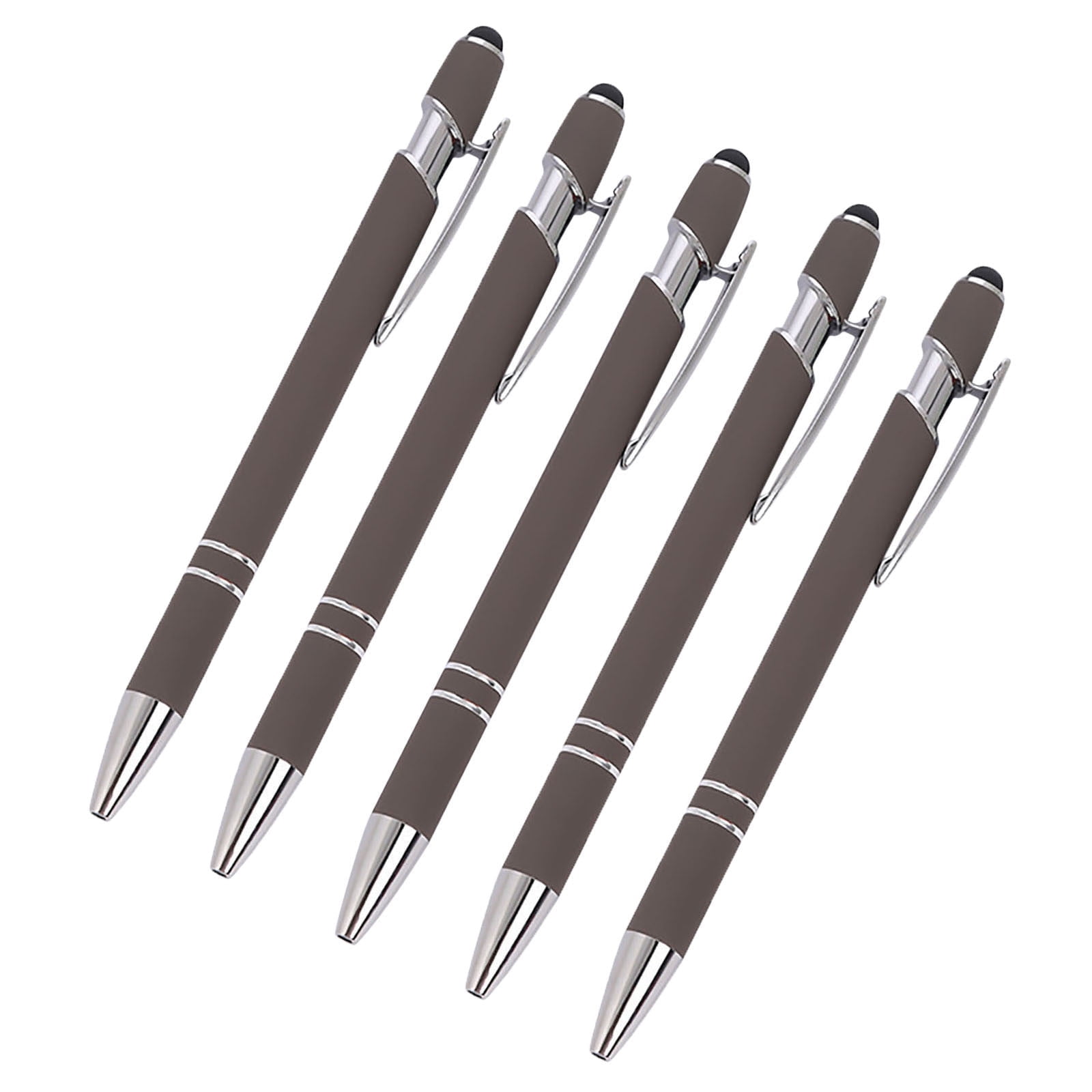 5 Pcs Ballpoint Pen with Stylus Tip 2 in 1 Aluminum Retractable Stylus Pen for Touch Screens