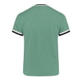 thumbnail image 6 of LMOIPLI Men's Contrast Trim V Neck Short Sleeve T-Shirt Classic Crew Neck Casual Tee Breathable Summer Sporty Top for Daily Mint Green L, 6 of 6