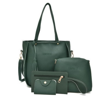 grey leather handbag
