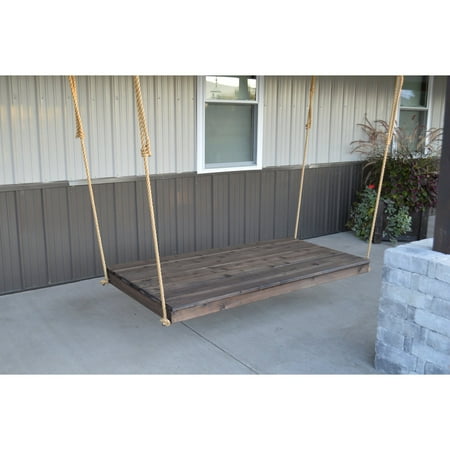 Patio Furniture Newport Beach A & L Furniture Western Red Cedar Newport 75 x 38 in. Backless Swing Bed with Hanging Rope ()
