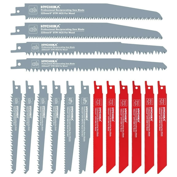 HYCHIKA 16-Piece Reciprocating Saw Blades Set with Organizer Case