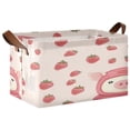 thumbnail image 2 of BZSMCE Collapsible Fabric Cube Storage Bins Cute Piggy Wearing Strawberry Hood Design Pattern Storage Box, 2 of 8