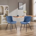 thumbnail image 1 of Qinaqin Set de Two Azul Cuero Sintético cm Profundidadining Chairs con Metálico Legs y Comfy Backrest para the Sala, 1 of 7