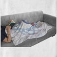 thumbnail image 6 of Ethnic Soft Flannel Fleece Throw Blanket, Yin Yang Mandala Hippie Design with Floral Swirl Frame Image, Cozy Plush for Indoor and Outdoor Use, 60" x 80", Purple and Pale Blue, by Ambesonne, 6 of 6